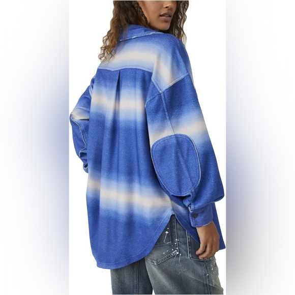 NWT Free People Ruby Jacket - Deep Sea Combo - Size XS Oversized - Picture 3 of 13